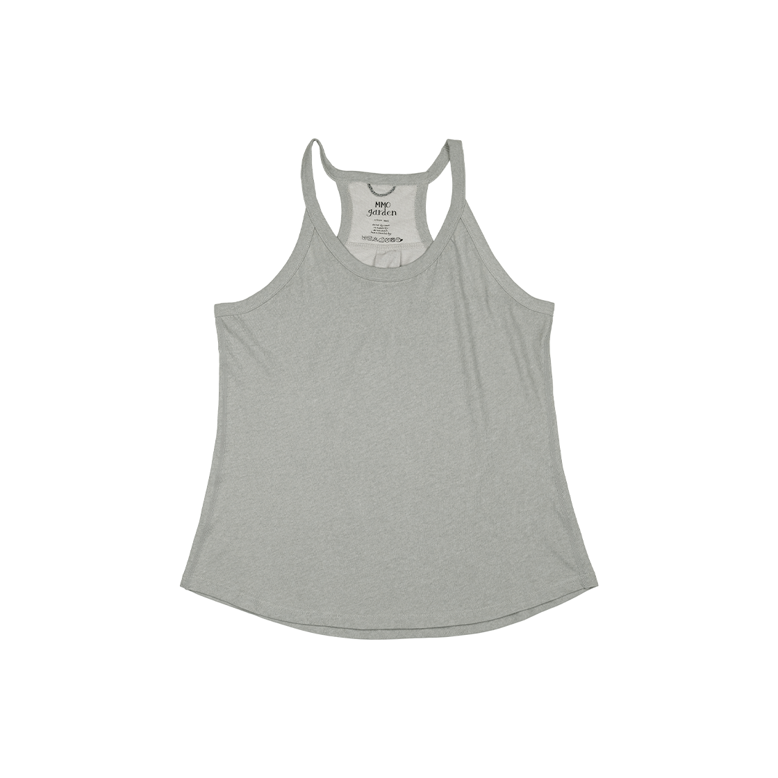 A-168 mmogarden W Pigment Tank Top Mint Gray