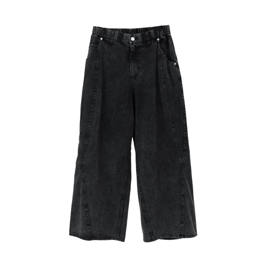 컨버스 도쿄 피그먼트 다이 배럴 레그 와이드 팬츠 블랙(Converse Tokyo Pigment Dyed Barrel Leg Wide Pants Black)