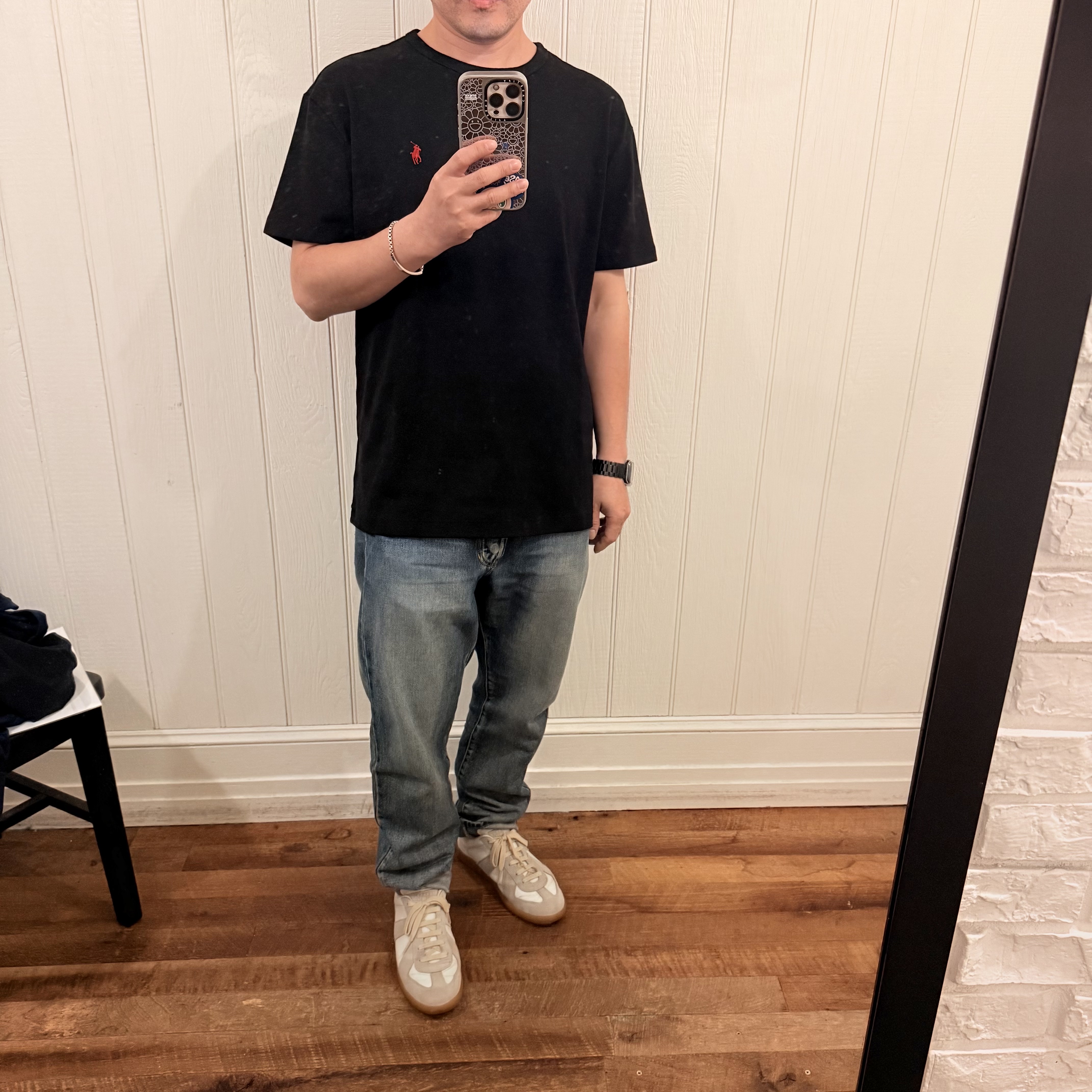 [10%적립] Polo Ralph Lauren Classic Fit Jersey Crewneck T-Shirt RL Black - 26SS, Maison Margiela Calfskin Replica Sneakers 착용 스타일