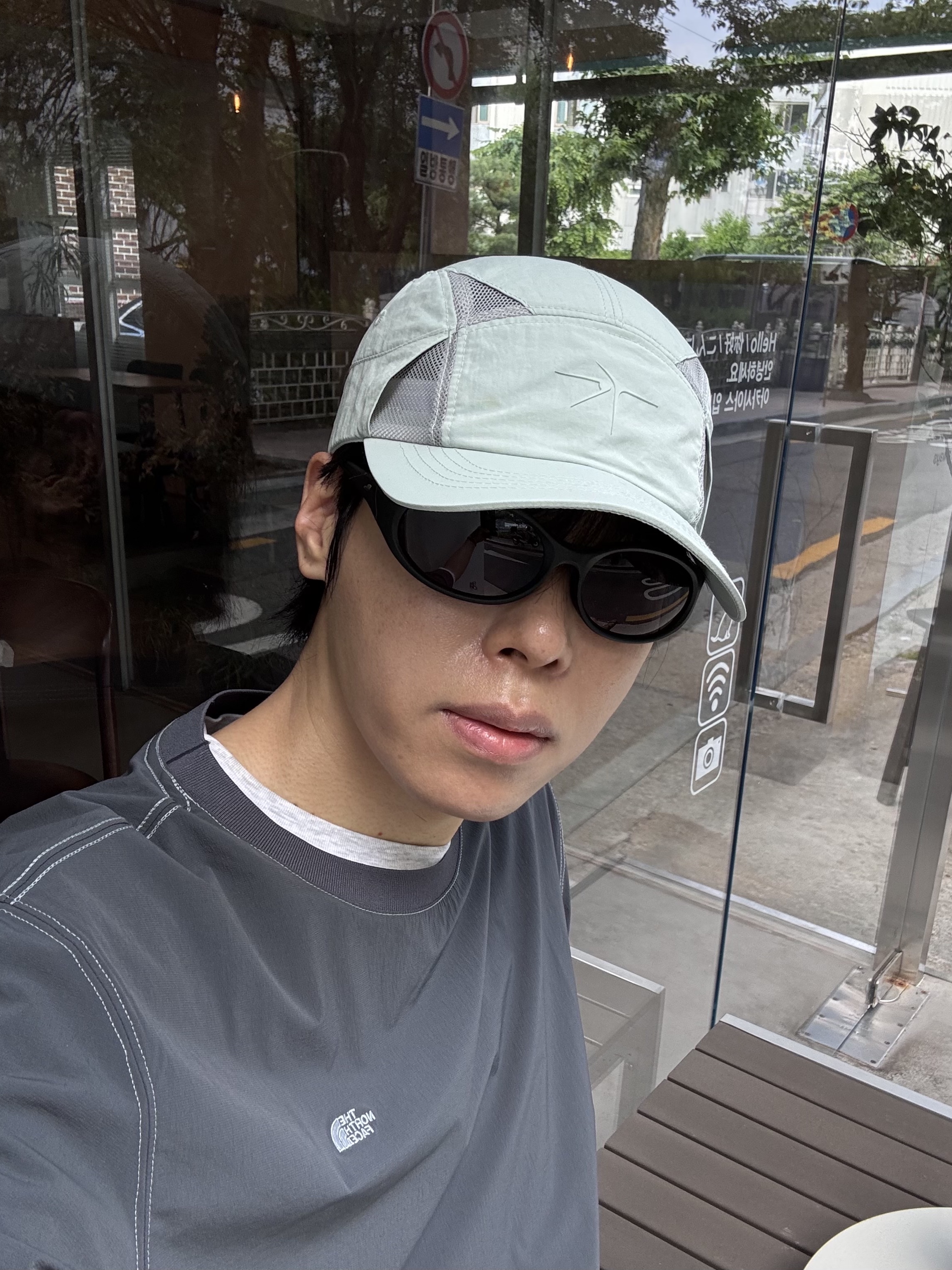 The North Face Icecube S/S R/T-Shirt Metal Gray - 26SS, The North Face Icecube Shorts Herb Garden - 26SS 착용 스타일 - 5