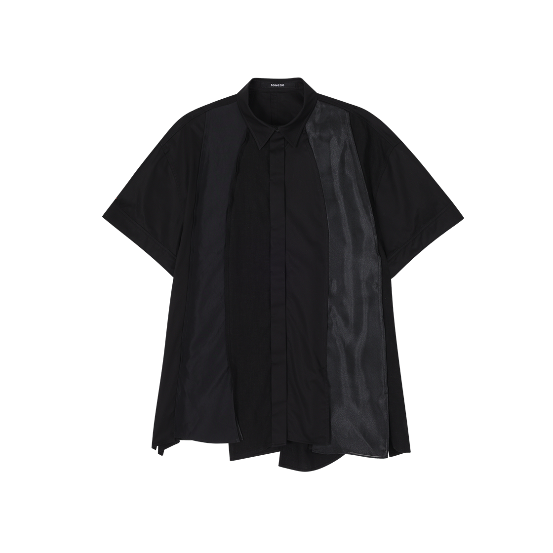 WH3SH706BK (W) SONGZIO COLLECTION Vertical Half Sleeve Shirt Black