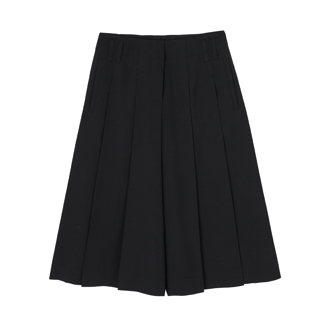 WH3PT310BK (W) SONGZIO Wide Fold Crop Pants Black