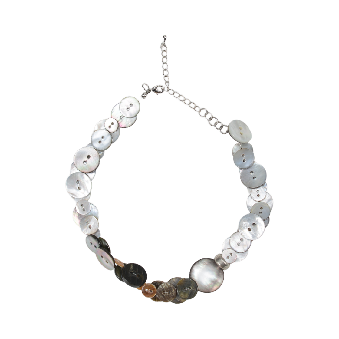 베이컨트 아카이브 펄 버튼 투웨이 목걸이 실버(Vacant Archive Pearl Button Two-Way Necklace Silver) - 2