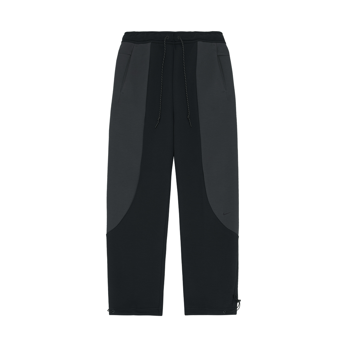 나이키 테크 컬러 블록 오픈 헴 플리스 팬츠 블랙 앤트러사이트 - 아시아(Nike Tech Colour Block Open Hem Fleece Pants Black Anthracite - Asia)