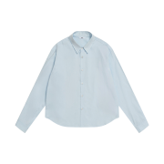 STU Stripe Crop Shirt In Sky Blue