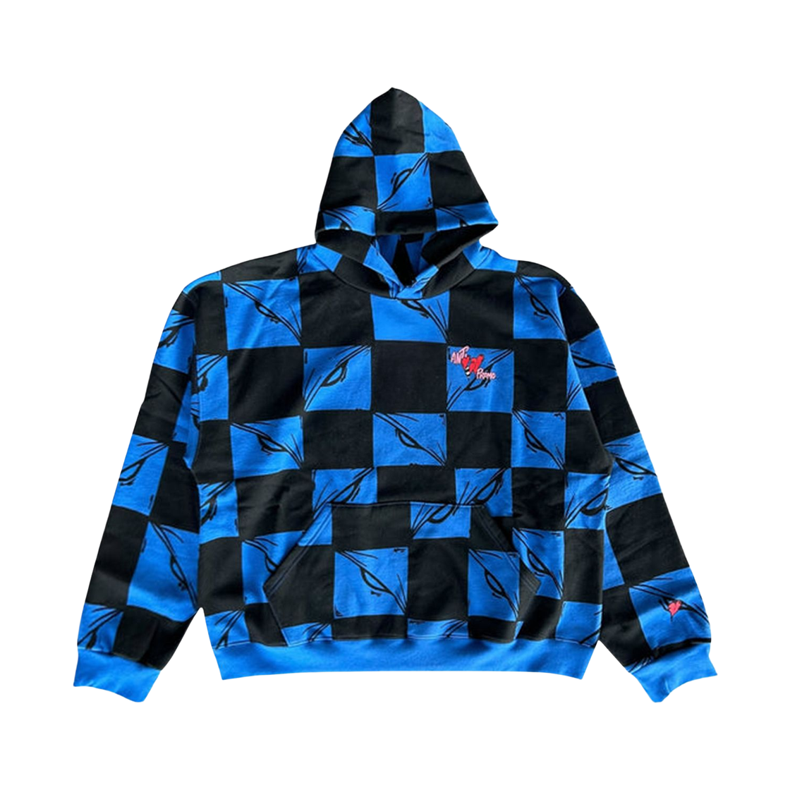 안티 프로모 99 아이즈 후드 블랙 블루(Anti Promo 99 Eyez Hoodie Black Blue)