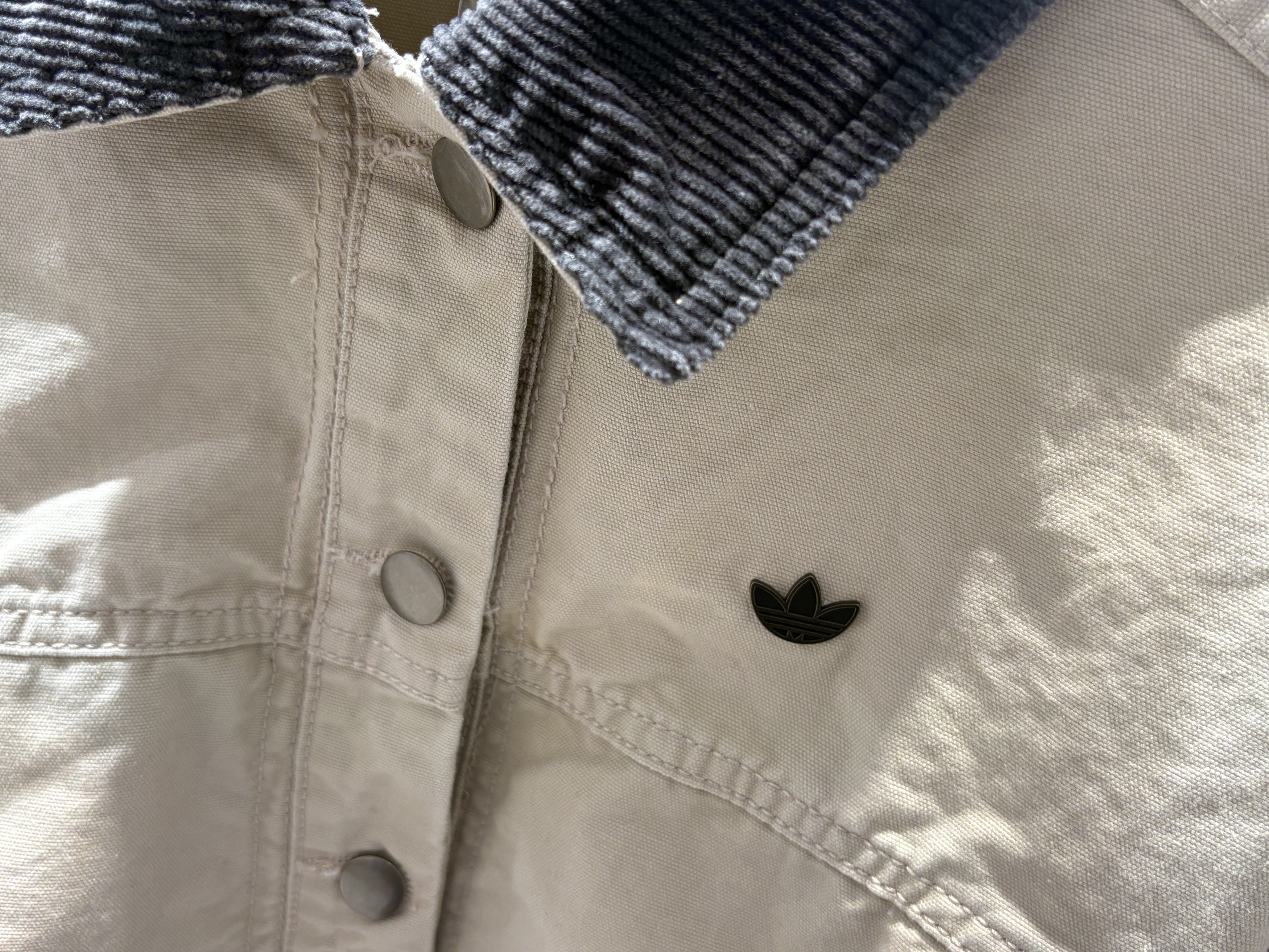 (W) Adidas Canvas Track Top Jacket Stone Khaki - KR Sizing 착용 스타일