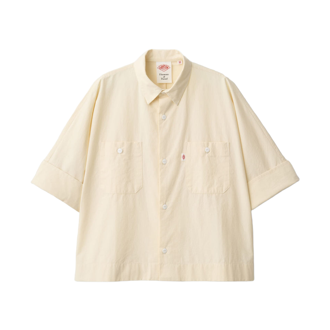 DT-B0345-SOD (W) Danton Cotton Poplin Work Shirt Ecru