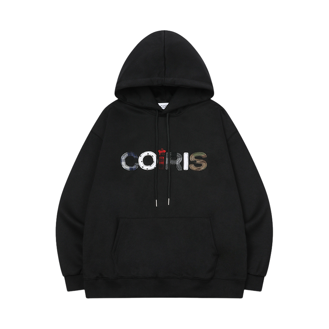 C-P000000P Coiris Vandy Vintage Applique Logo Hood T Black