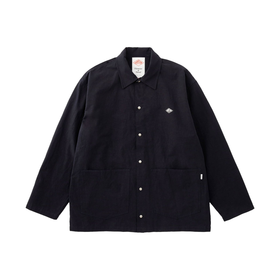 단톤 코튼 리넨 커버올 셔츠 네이비(Danton Cotton Linen Coverall Shirt Navy)