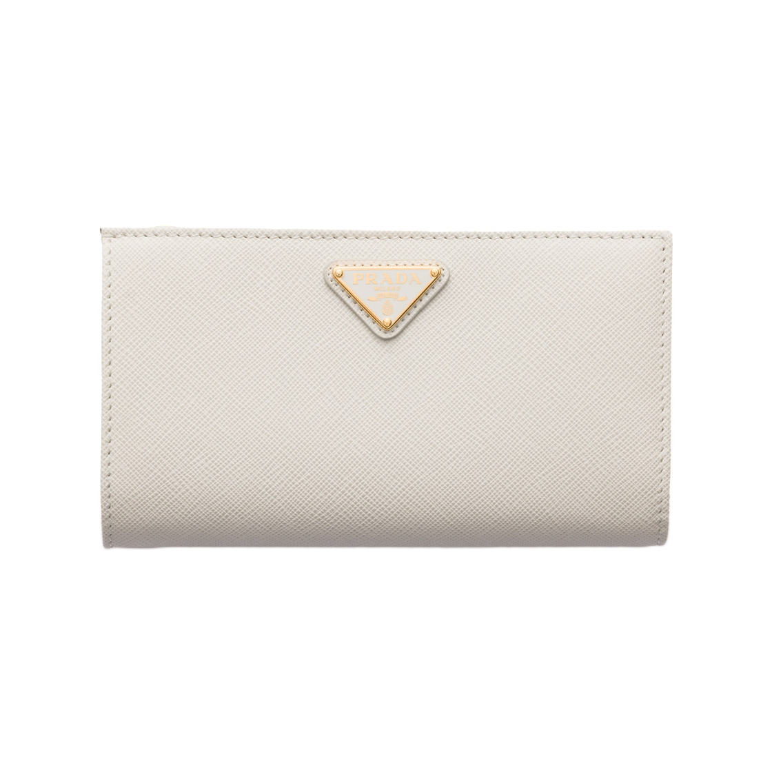 1ML009-QHH-F0K74 Prada Large Saffiano Leather Wallet Chalk White