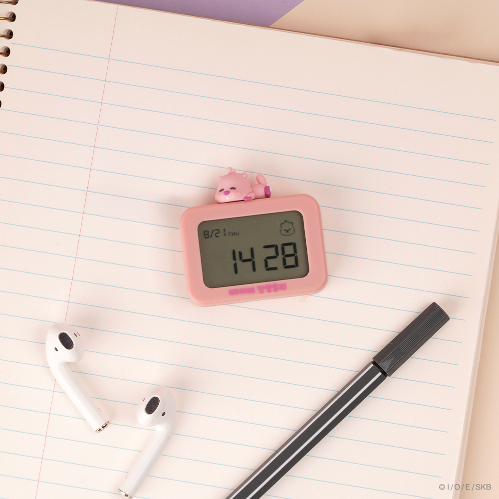 로이체 잔망루피 피규어 미니 키링 무소음 디지털 탁상시계(Royche Zanmang Loopy Figure Mini Keyring Digital Desk Clock) - 4