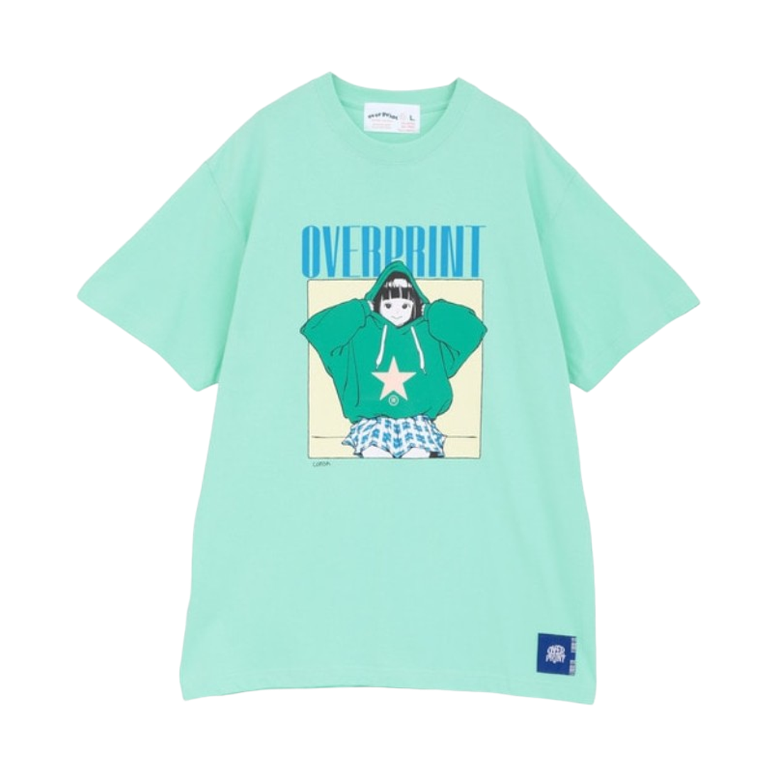 A2859UTS120 Converse Tokyo x Over Print Hoodie Girl T-Shirt Green