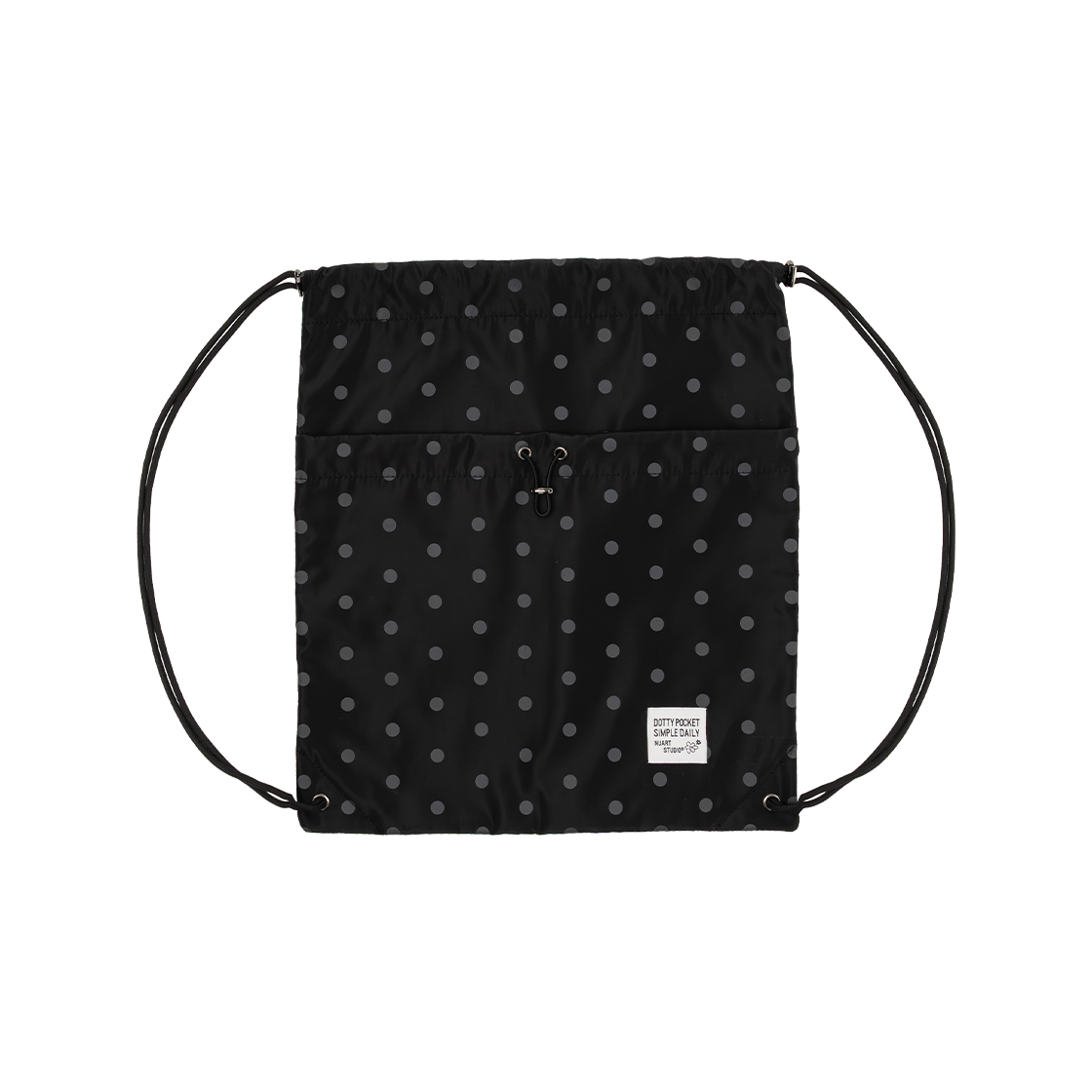 누아트스튜디오 도티 포켓 짐색 스트링백 블랙(NUART STUDIO Dotty Pocket Drawstring Gym Bag Black) - 3