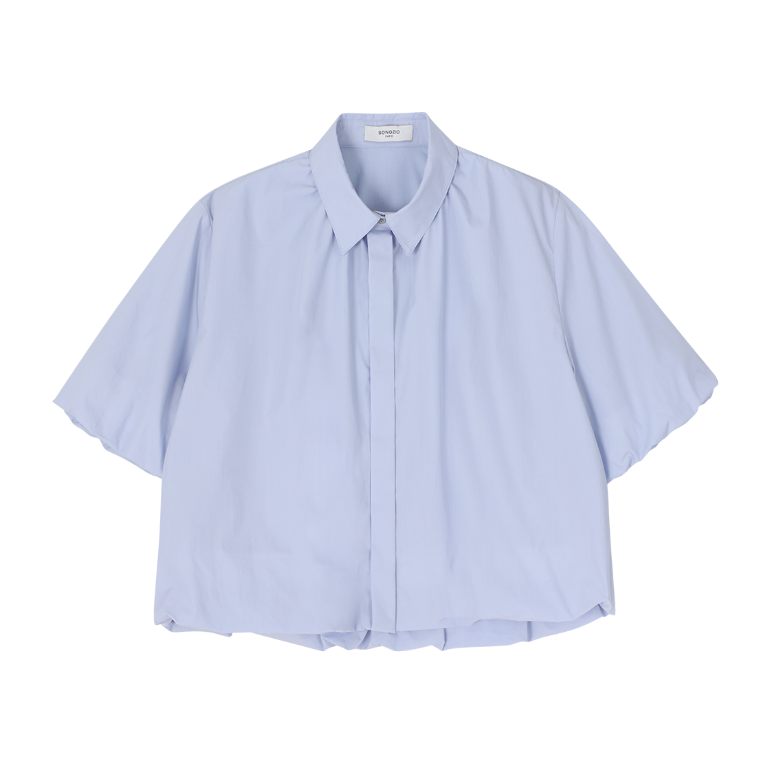 WH3SH303SB (W) SONGZIO Balloon Shirring Half Shirt Sky Blue