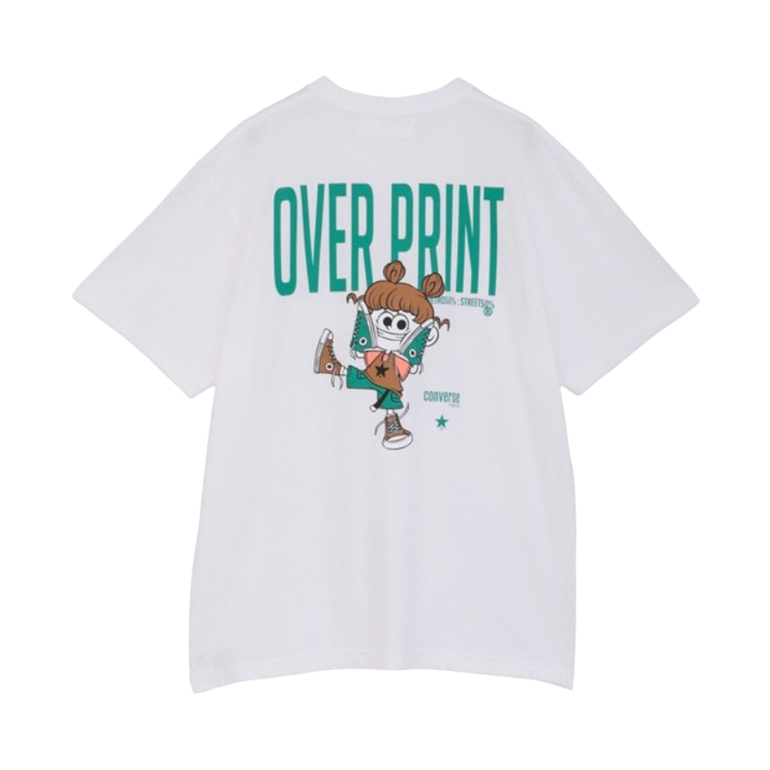 A2859UTS121 Converse Tokyo x Over Print Street Girl T-Shirt Zero Zero Hero White
