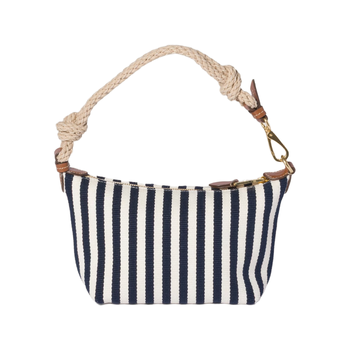 미우 미우 코튼 레더 파우치 블루 꼬냑(Miu Miu Cotton Leather Pouch Blue Cognac) - 2