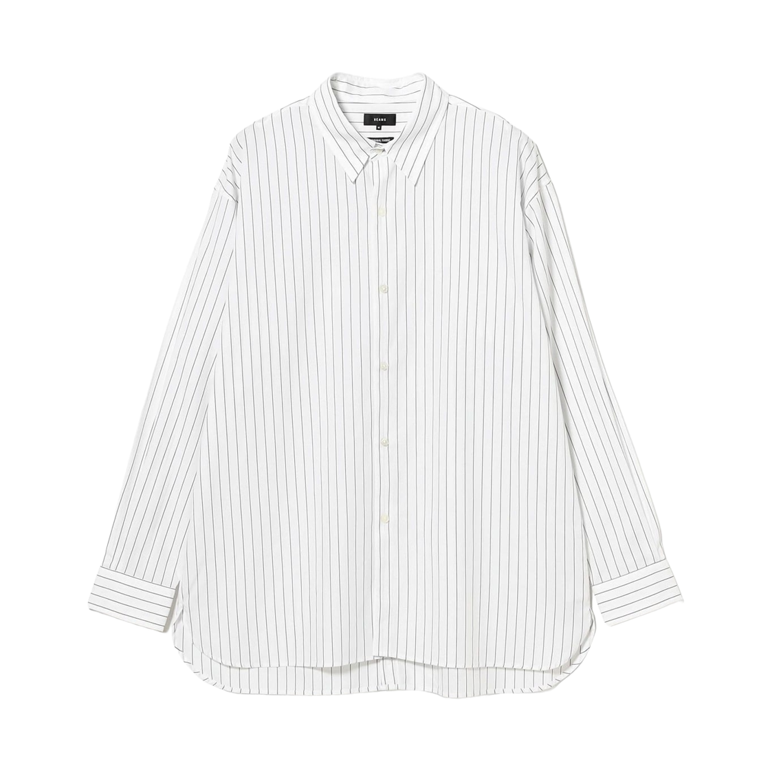 11-11-1307-803 Beams Back Button Regular Collar Shirt Wide Fit White