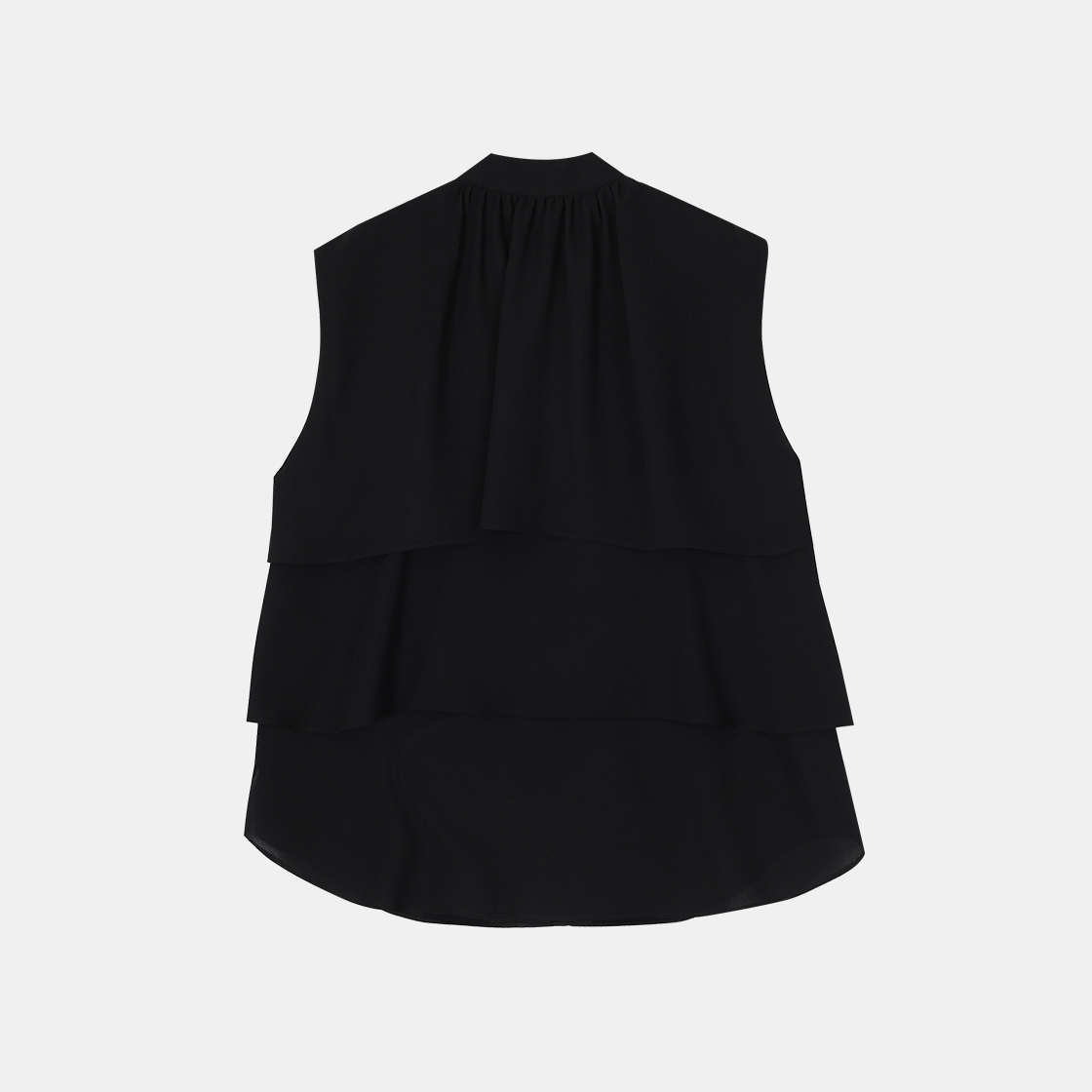 (W) 송지오 플레어 리본 슬리브리스 셔츠 블랙((W) SONGZIO Flare Ribbon Sleeveless Shirt Black) - 2