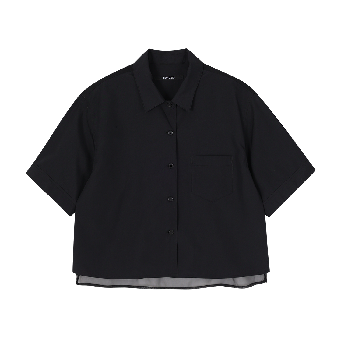 WH3SH710BK (W) SONGZIO COLLECTION Charlot Paris Half Sleeve Shirt Black