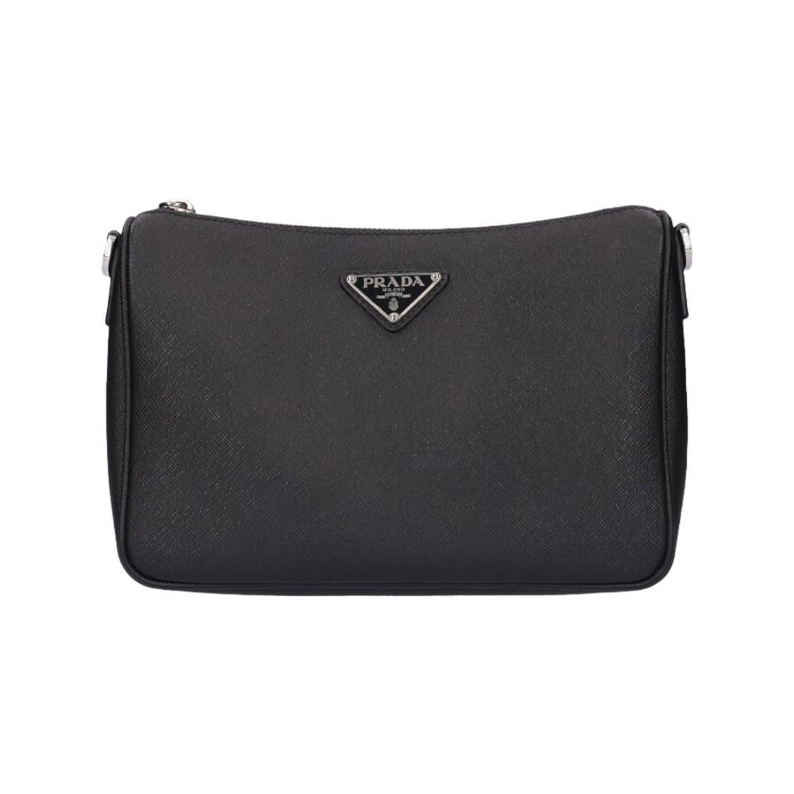 프라다 2VH113 삼각 로고 사피아노 레더 테수토 숄더백 블랙(Prada Triangle Logo Saffiano Leather Tessuto Shoulder Bag Black) - 1