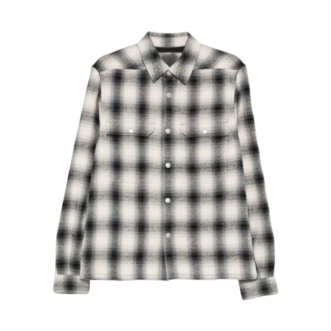 릭 오웬스 다크쉐도우 크롭 오버셔츠 그레이 옴브레 플래드(Rick Owens Drkshdw Cropped Overshirt Grey Ombre Plaid) - 1
