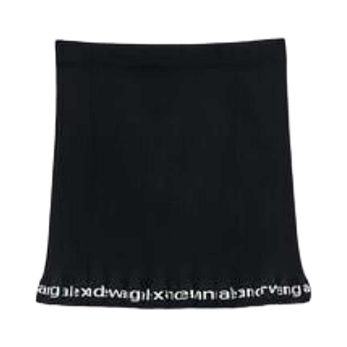(W) 알렉산더 왕 로고 립드 미니 스커트 블랙((W) Alexander Wang Logo Ribbed Mini Skirt Black) - 1