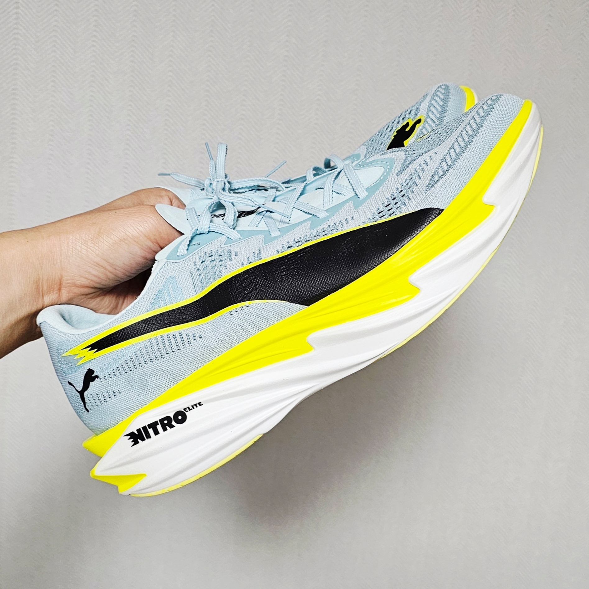 Puma Deviate Nitro Elite 4 Fresh Water Lemon Crush 착용 스타일