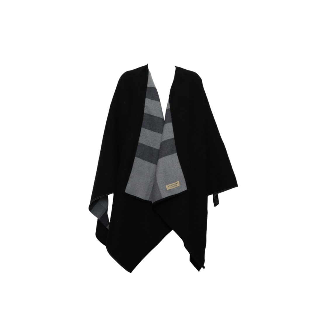 버버리 4029404 블랙 그레이 투톤 메리노 울 리버시블 체크 케이프 판초aa64543(Burberry Reversible Check Cape in Black & Grey Merino Wool)