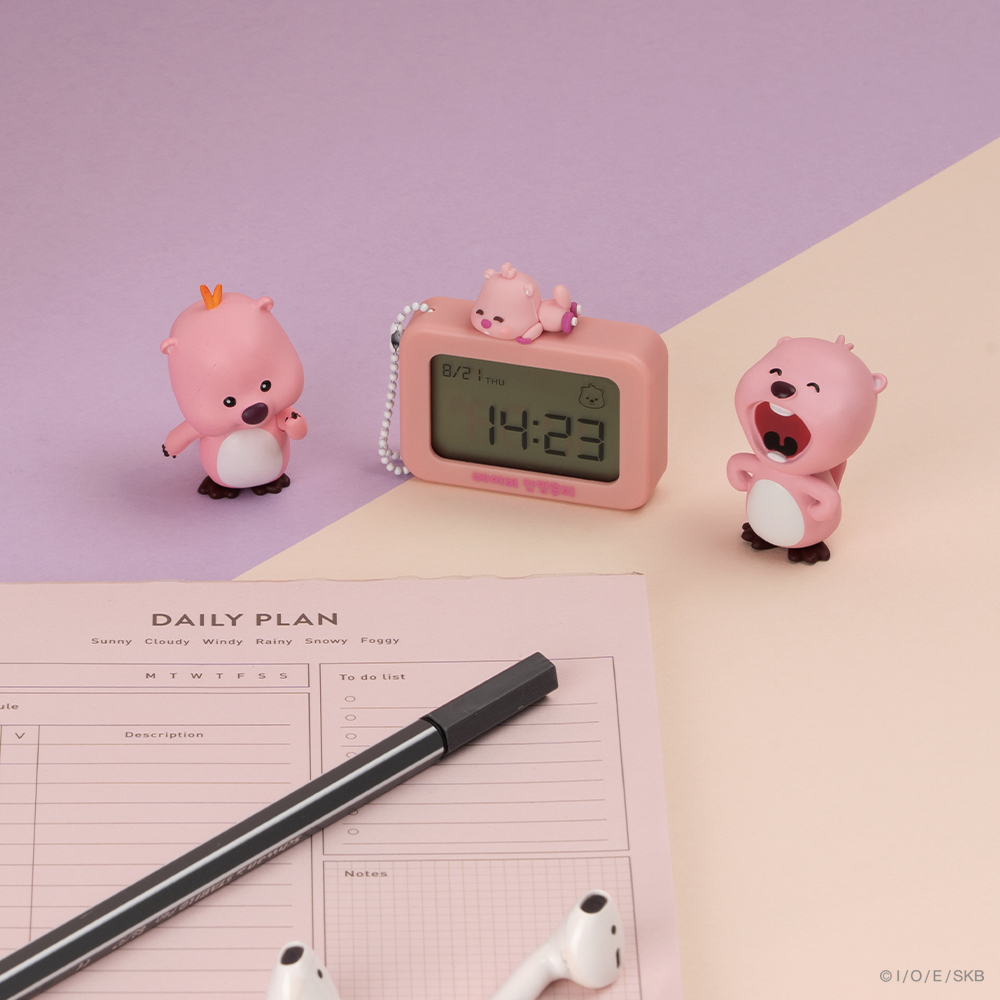 로이체 잔망루피 피규어 미니 키링 무소음 디지털 탁상시계(Royche Zanmang Loopy Figure Mini Keyring Digital Desk Clock) - 6