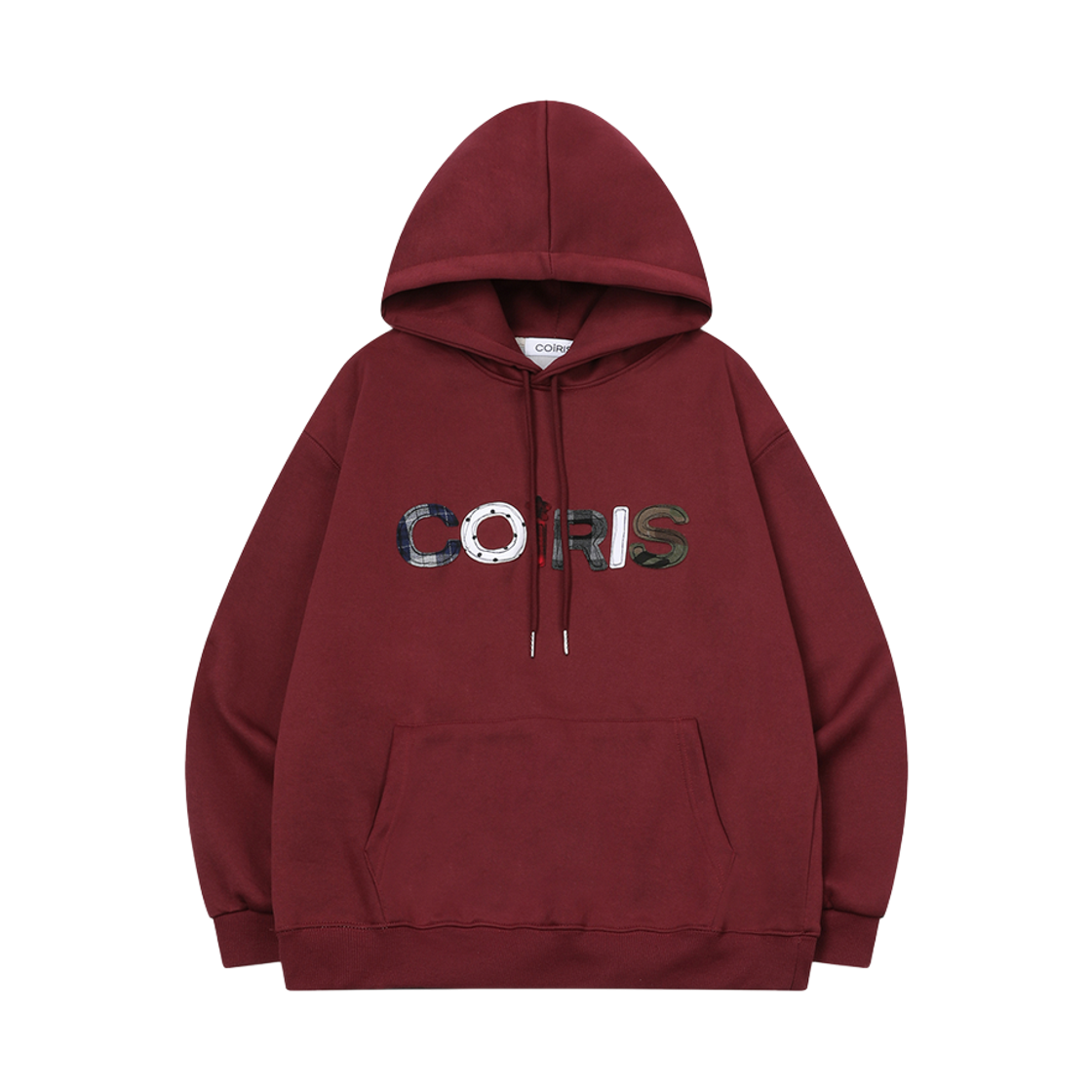 C-P000000P Coiris Vandy Vintage Applique Logo Hood T Burgundy