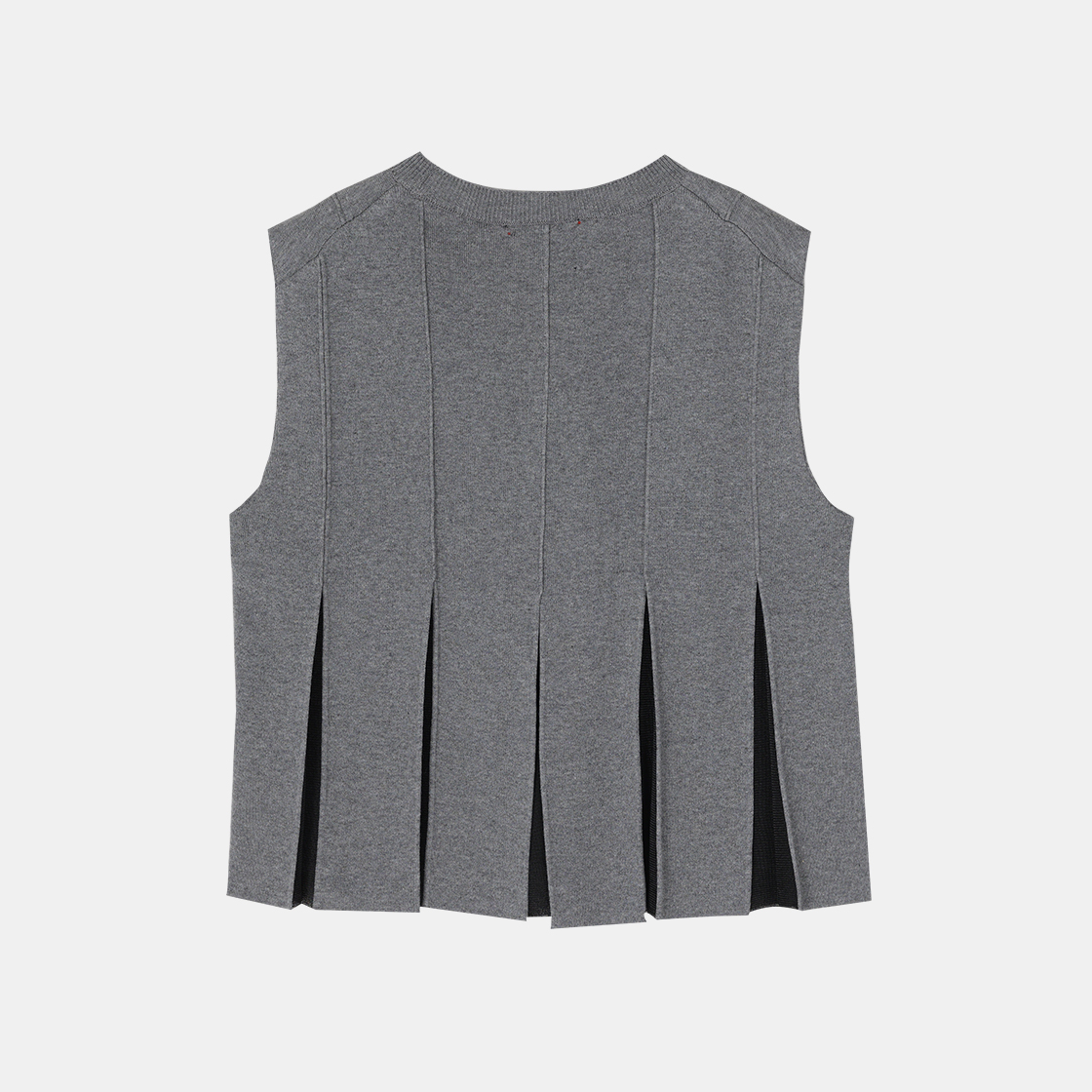 (W) 송지오 레이어드 플리츠 슬리브리스 니트 다크 그레이((W) SONGZIO Layered Pleats Sleeveless Knit D/Grey) - 2