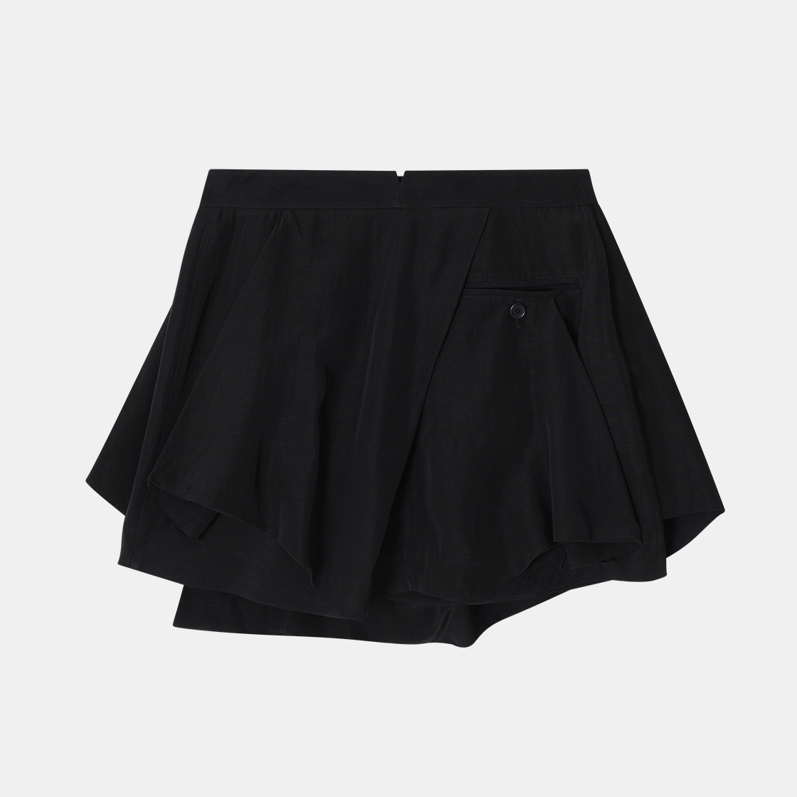 (W) 송지오 컬렉션 어시메트릭 드레이프 미니 스커트 블랙((W) SONGZIO COLLECTION Asymmetric Drape Mini Skirt Black) - 2