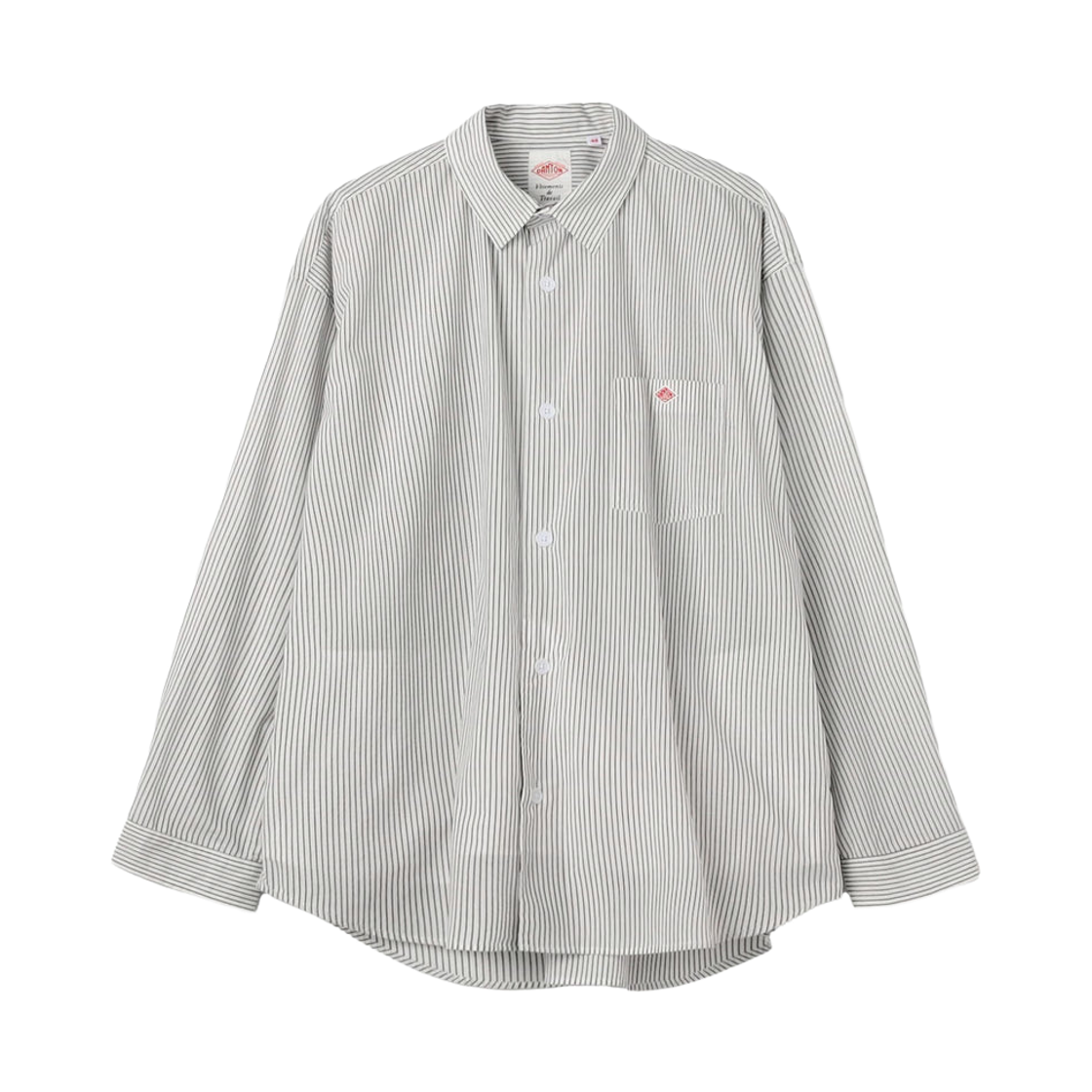 DT-B0398-TCV Danton T/C Poplin Work Shirt White Navy Blue Stripe