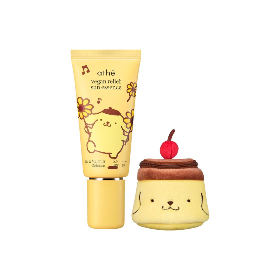 아떼 비건 릴리프 선에센스 EX 폼폼푸린 기획세트 SPF50+ PA++++(athe Vegan Relief Sun Essence EX Pompompurin Limited Edition Set SPF50+ PA++++)