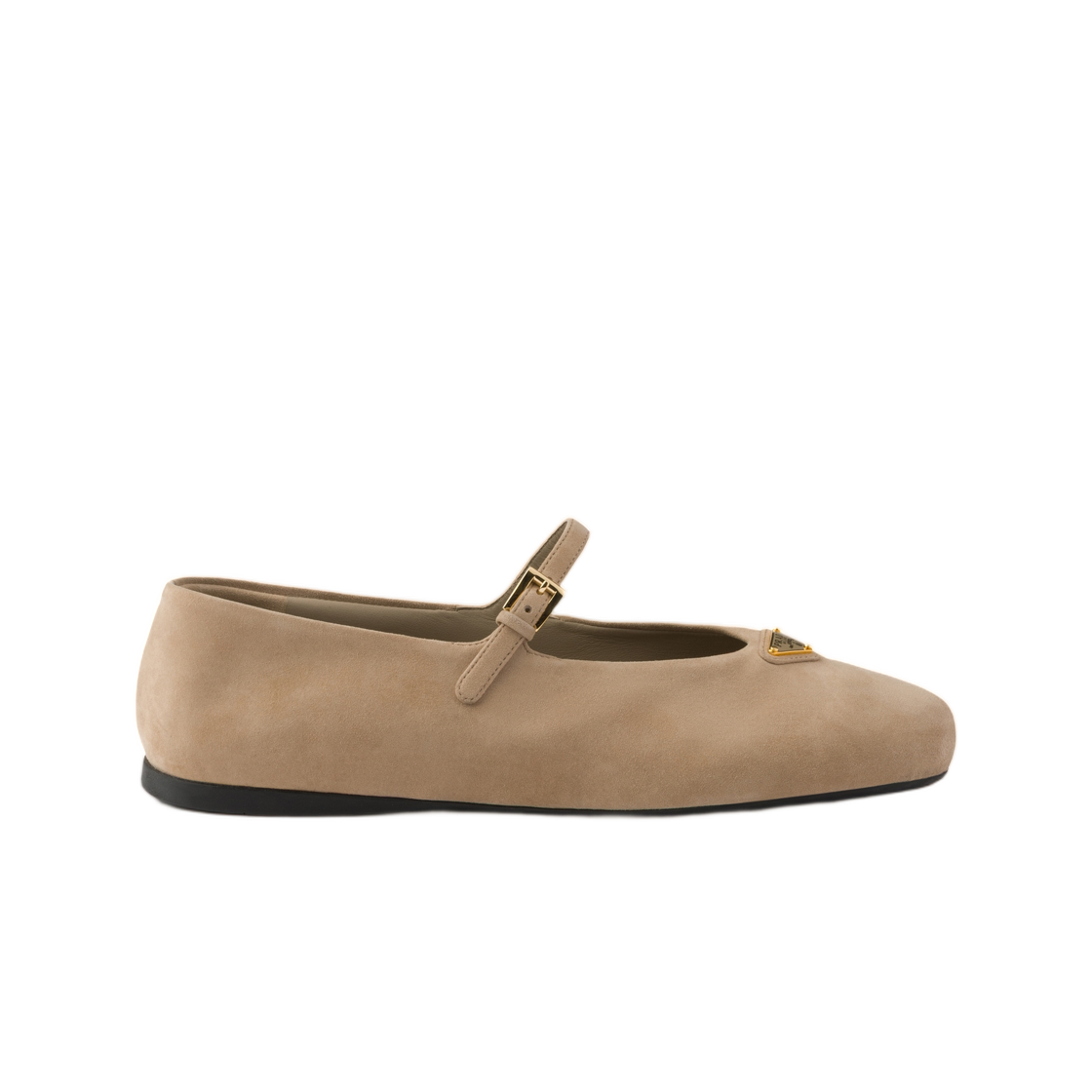 1F793N-008-F0036 (W) Prada Suede Ballerinas Sand Beige