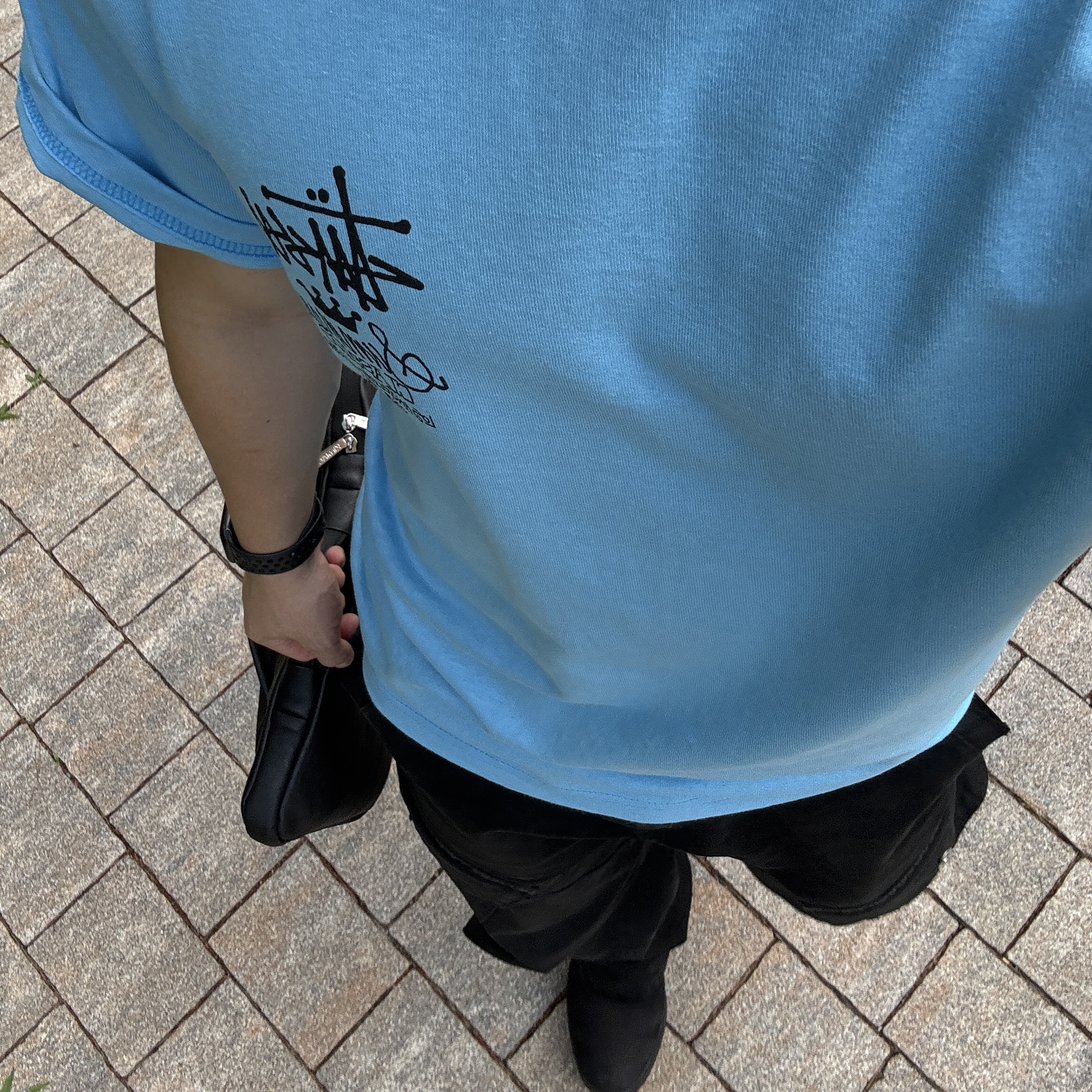 Stussy Summer Classics T-Shirt Sky Blue 착용 스타일 - 1