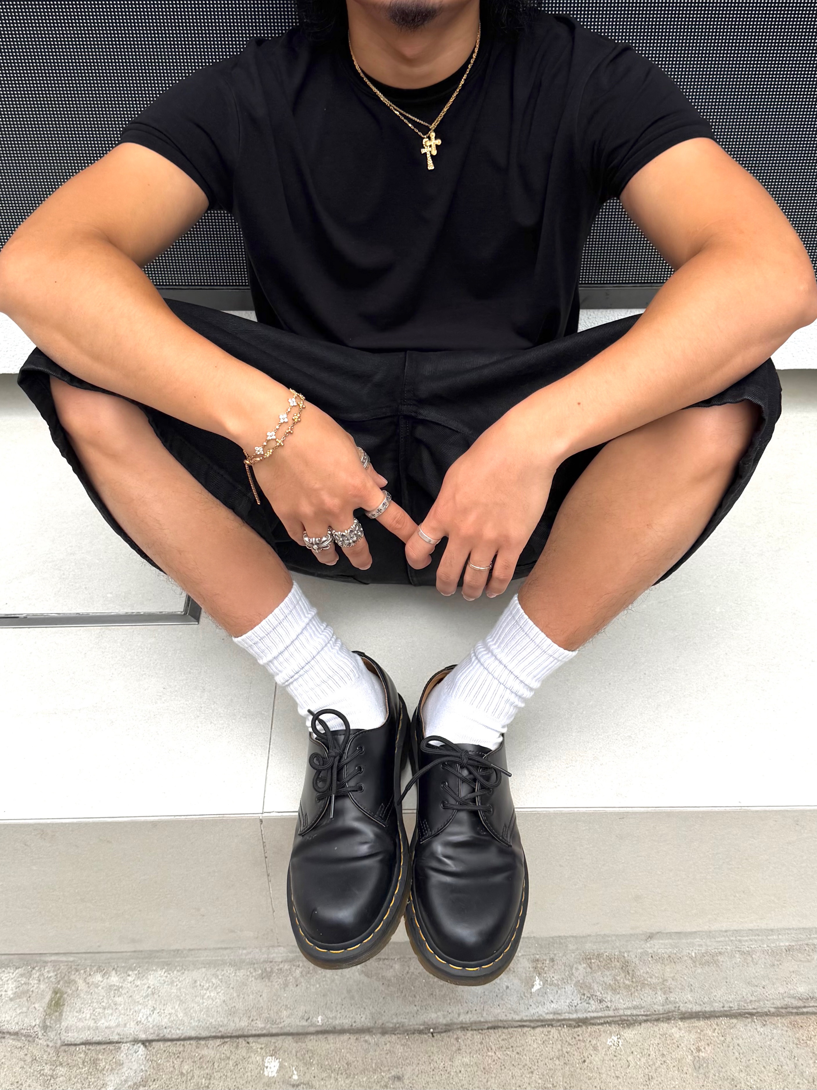 Dr. Martens 1461 Smooth Black, Supreme Duffle Bag Red Camo - 26SS 착용 스타일 - 2
