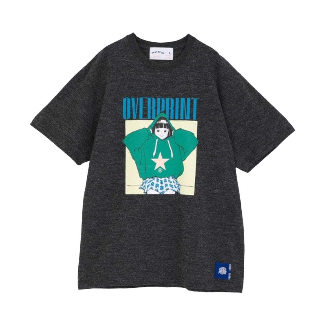 컨버스 도쿄 x 오버 프린트 후드 걸 티셔츠 블랙(Converse Tokyo x Over Print Hoodie Girl T-Shirt Black) - 1