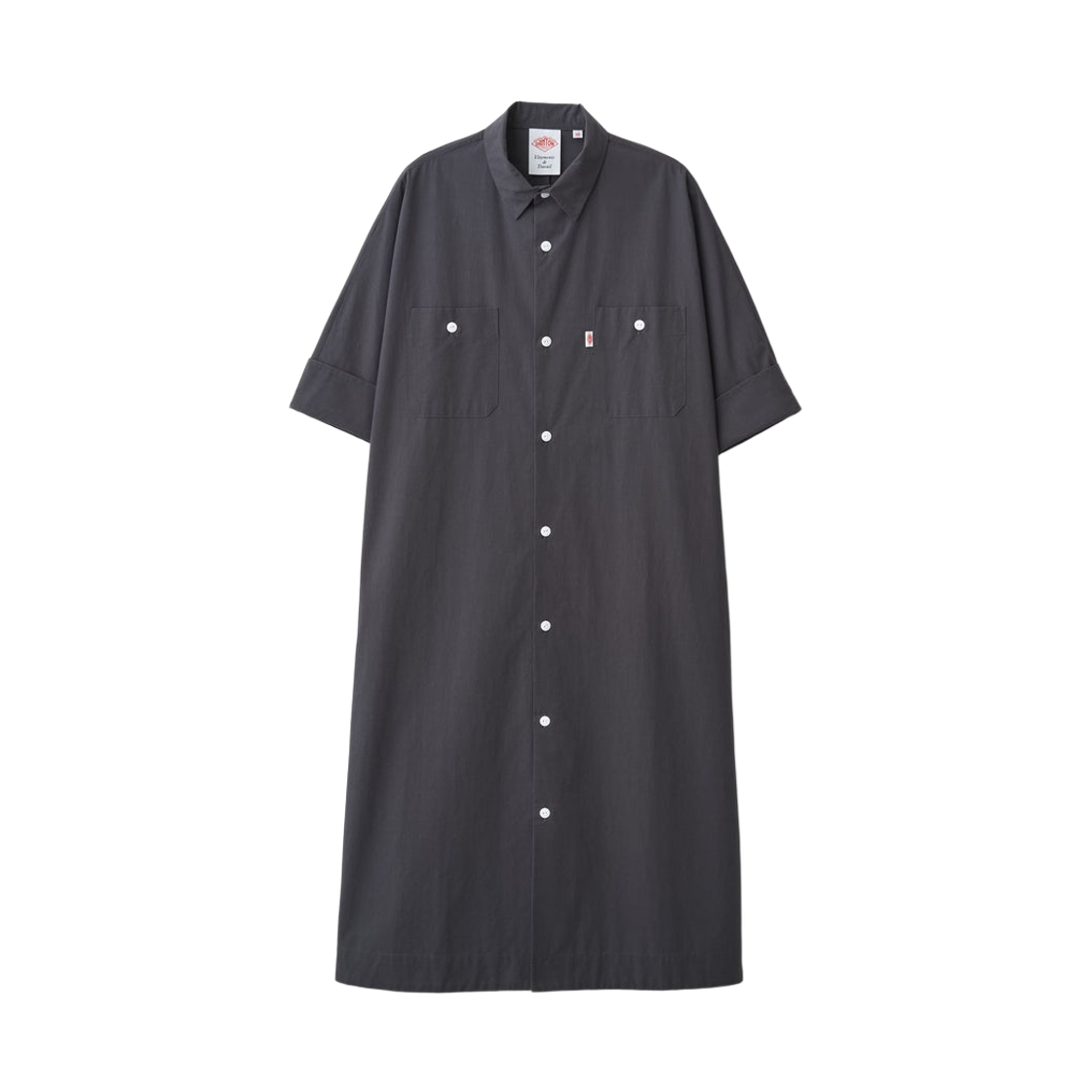 DT-G0091-SOD (W) Danton Cotton Poplin Work Shirt Dress Charcoal