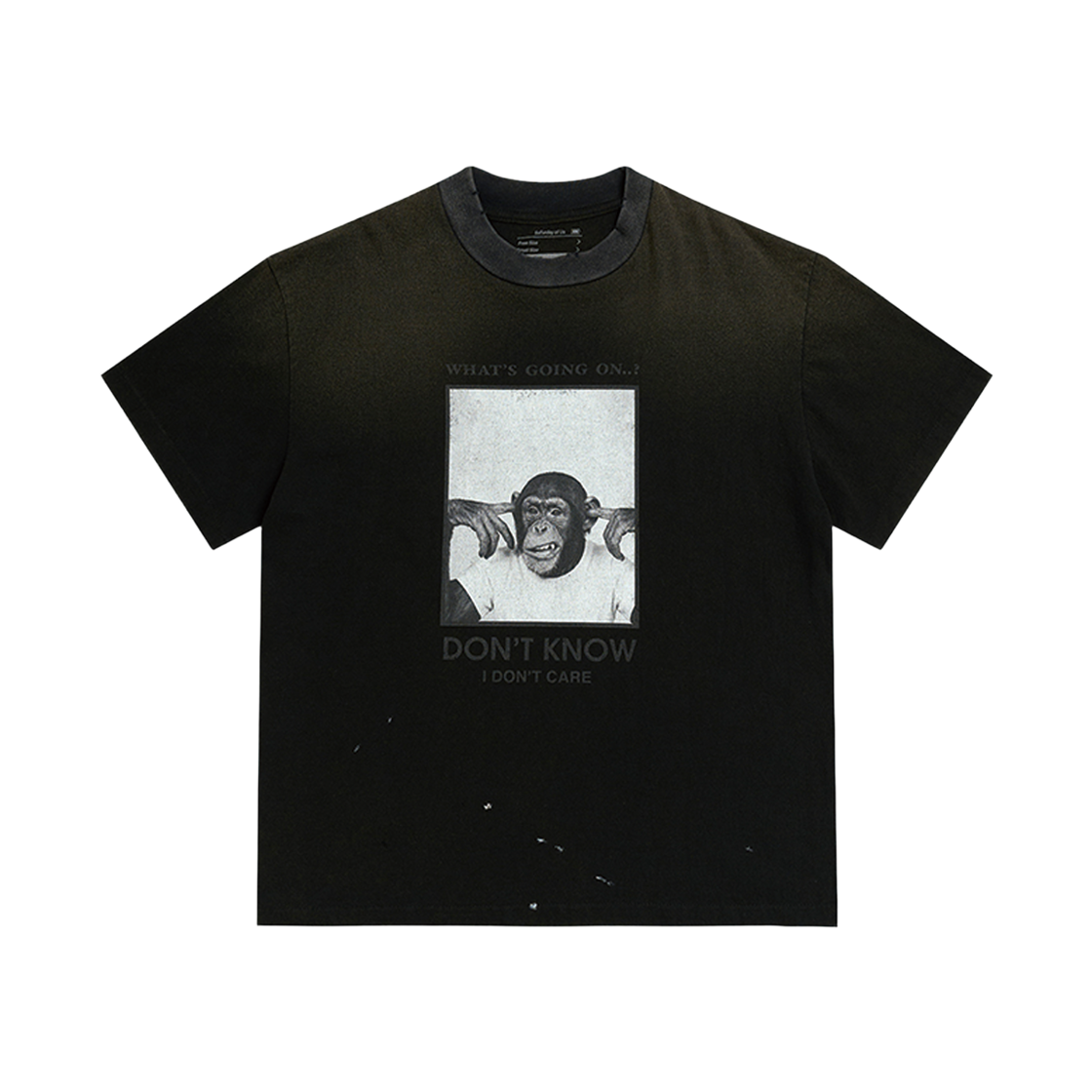 에스티유 몽키 티셔츠 인 블랙(STU Monkey T-Shirt In Black)