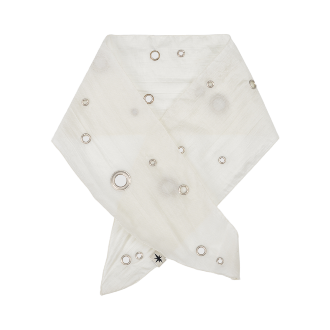 베이컨트 아카이브 헤이즈 아일렛 미니 스카프 화이트(Vacant Archive Haze Eyelet Mini Scarf White)
