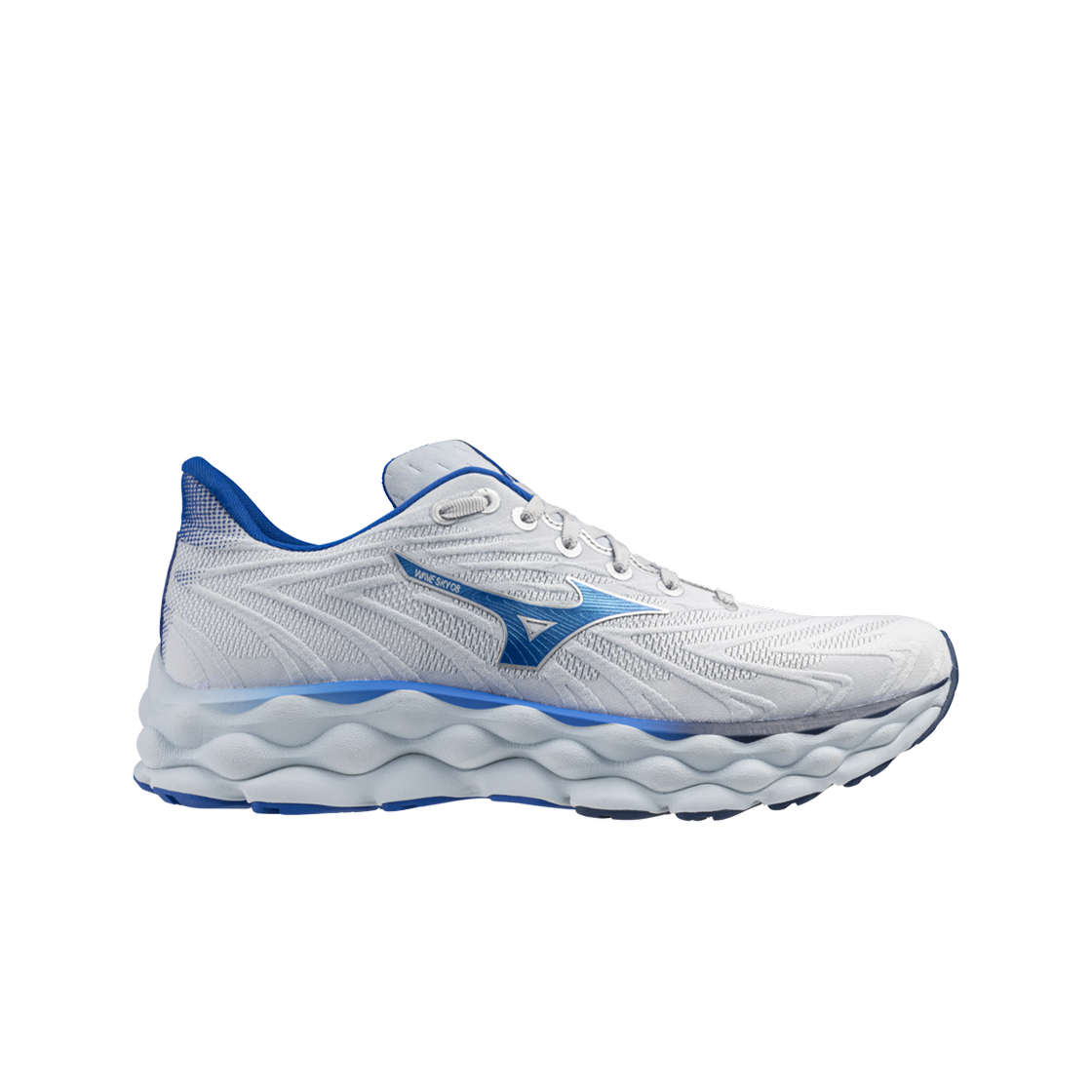 J1GC240201 Mizuno Wave Sky 8 Plein Air Laser Blue