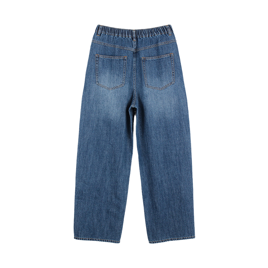 지크립 블루 밴딩 린넨 라이크 세미 와이드 데님 팬츠(GCLIP Blue Banding Linen like Semi wide Denim Pants) - 2