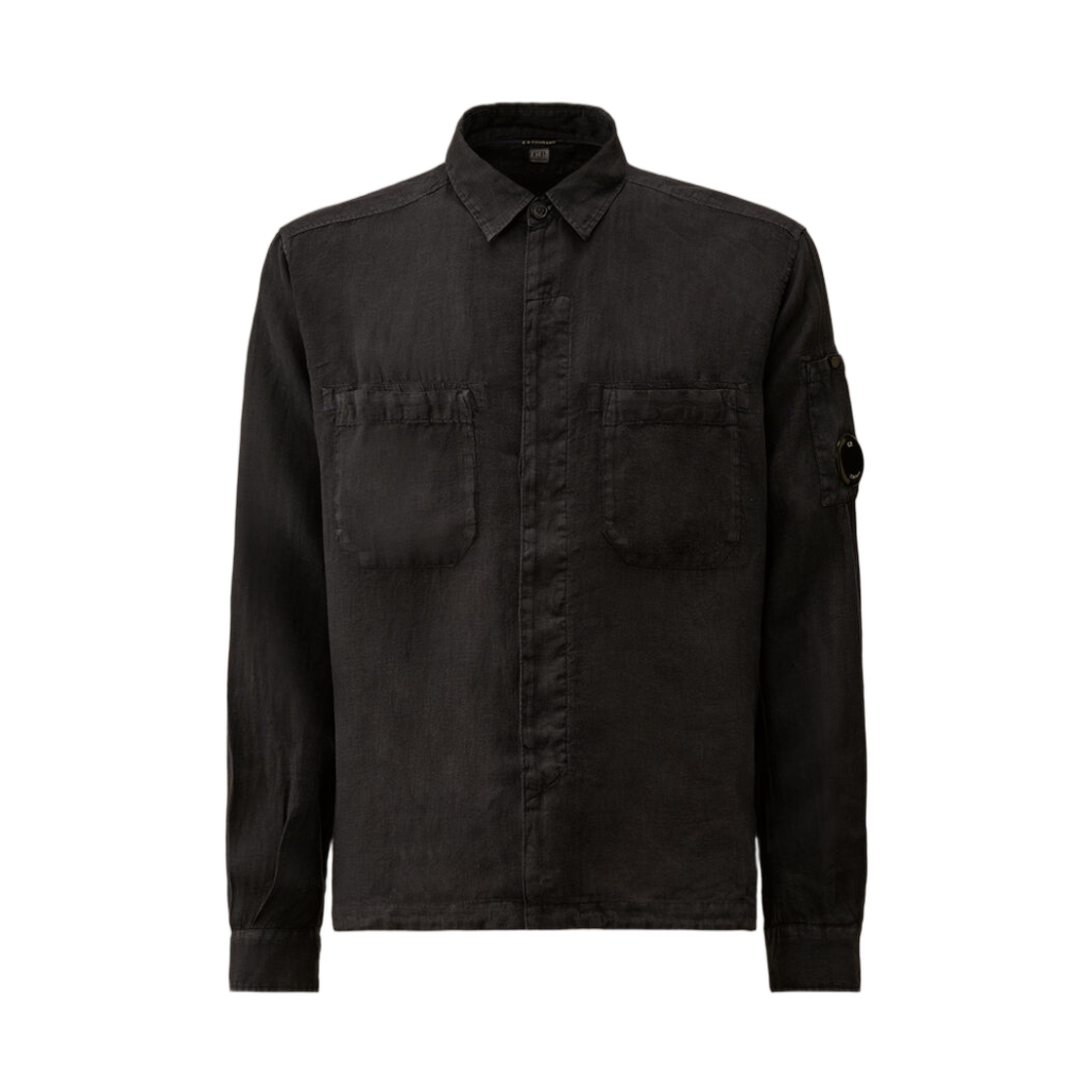 20CMSH259A110533G888 C.P. Company Linen Long Sleeve Button Lens Shirt Total Eclipse Blue - 26SS