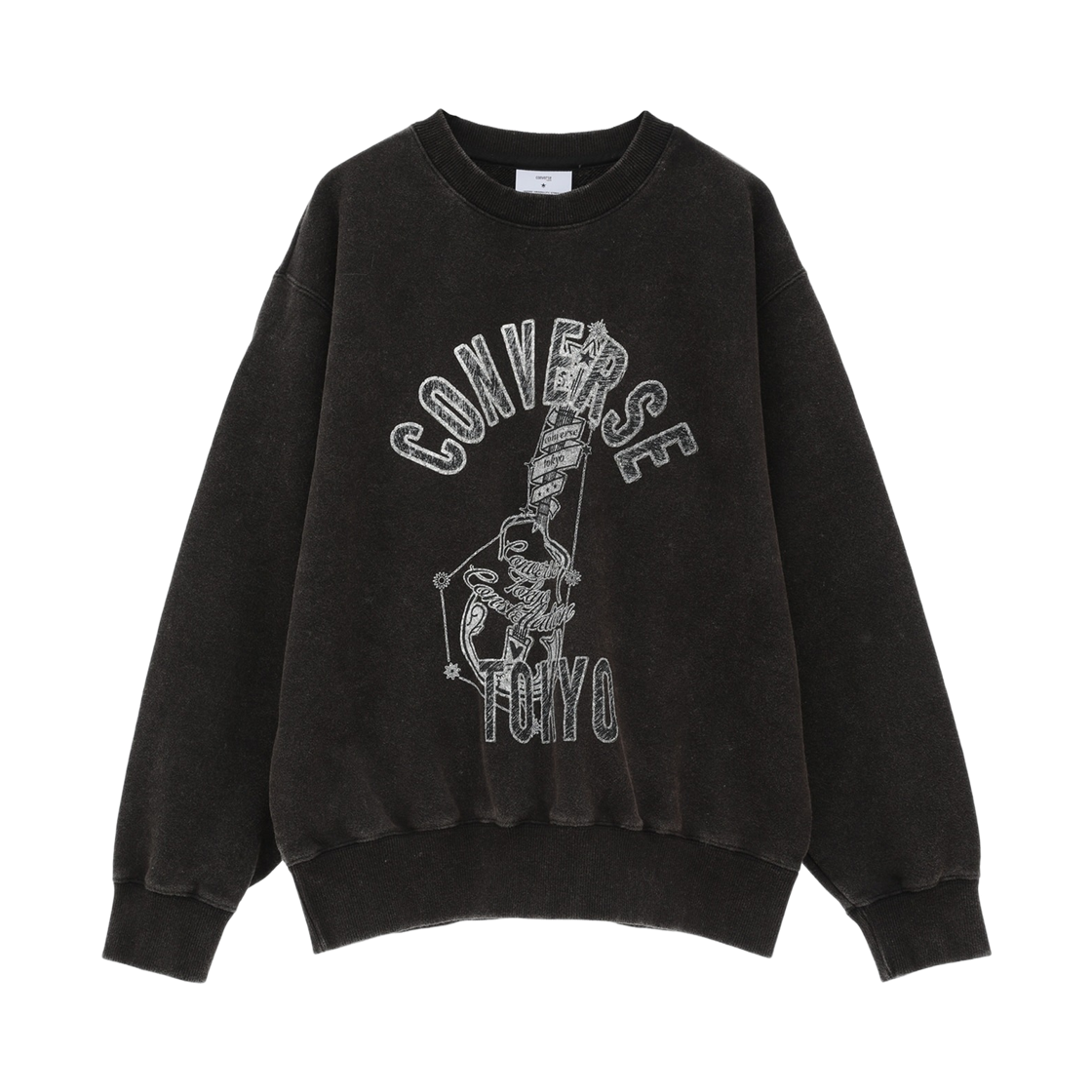 A2851UTS355 Converse Tokyo Pigment Dye Guitar Logo Sweat Black