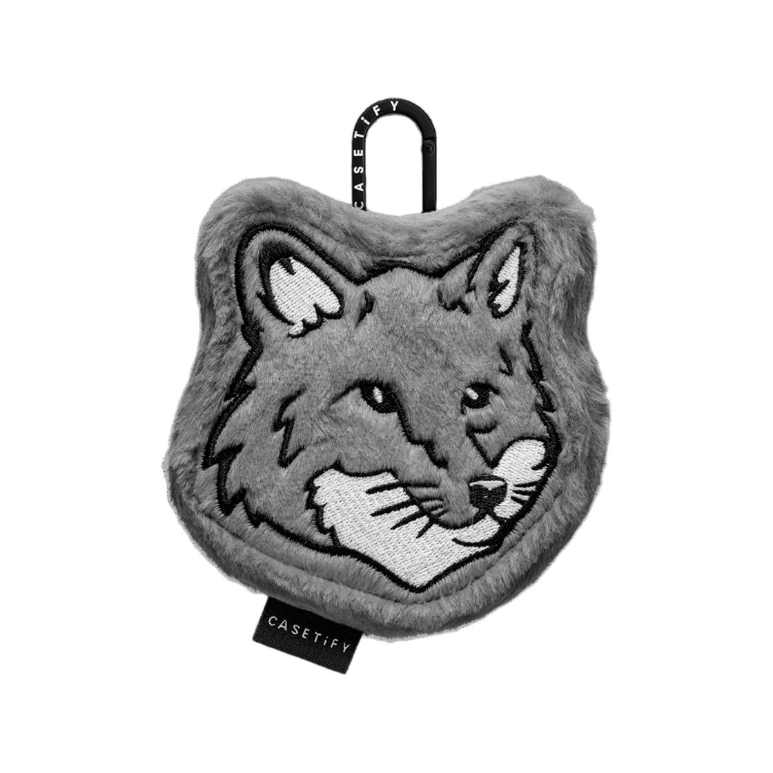 - Casetify x Maison Kitsune Earbuds Plush Collectible Earbuds Pouch Grey