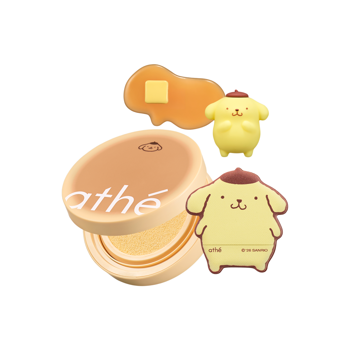 아떼 비건 릴리프 라이팅 톤업 선쿠션 폼폼푸린 기획세트 SPF50+ PA++++(Athe Vegan Relief Lighting Tone-Up Sun Cushion Pompompurin Limited Edition Set SPF50+ PA++++)