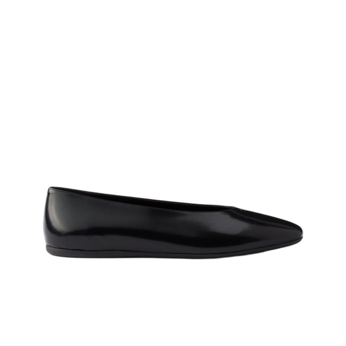 1F522O-055-F0002 (W) Prada Brushed Leather Ballerinas Black