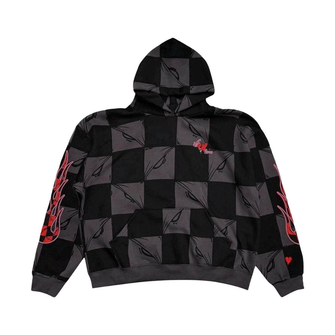 안티 프로모 99 아이즈 플레임 후드 블랙 그레이(Anti Promo 99 Eyez Flame Hoodie Black Grey) - 1